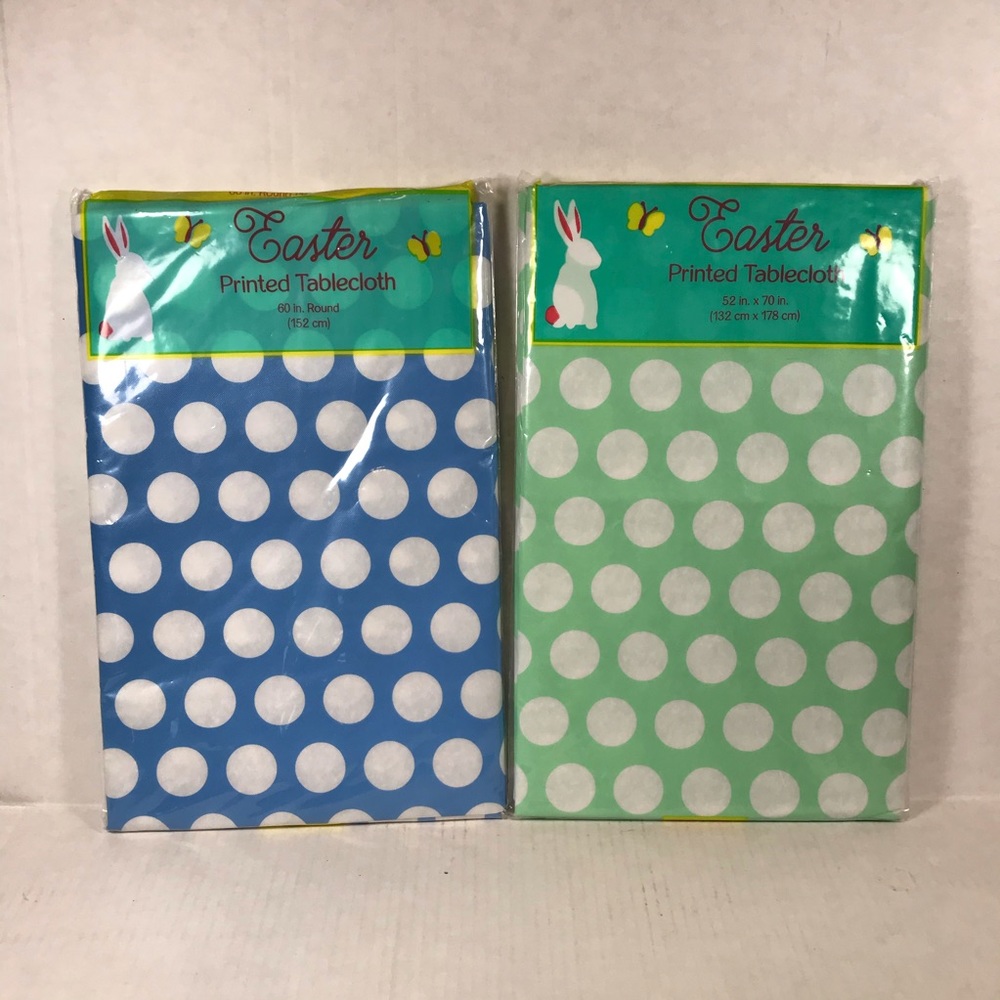 Polka Dot Vinyl Party Tablecloths Flannel Backed